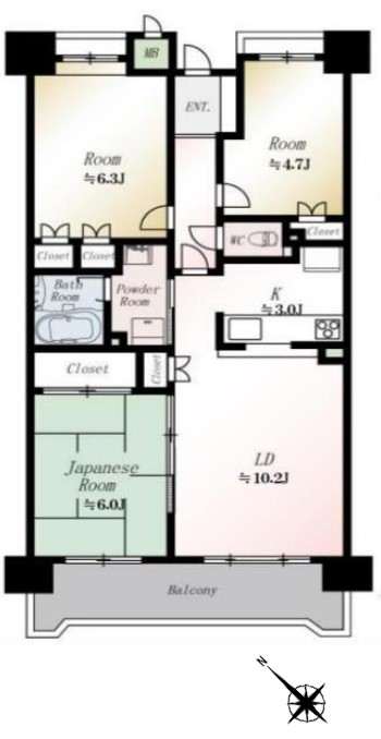 リーベスト和光2　3階　間取図